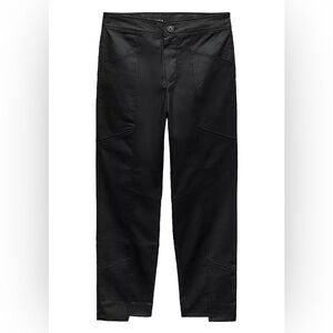 LMT: Zara Waxed Coated Cargo Style Sleek Black Pants